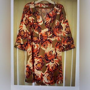 BODEN VISCOSE MULTI-COLOR FLORAL PRINT TUNIC TOP DRESS - SIZE US 4P
